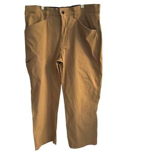 Orvis Pants Men's 36 Camel Khaki Nylon Water Repellant Stretch